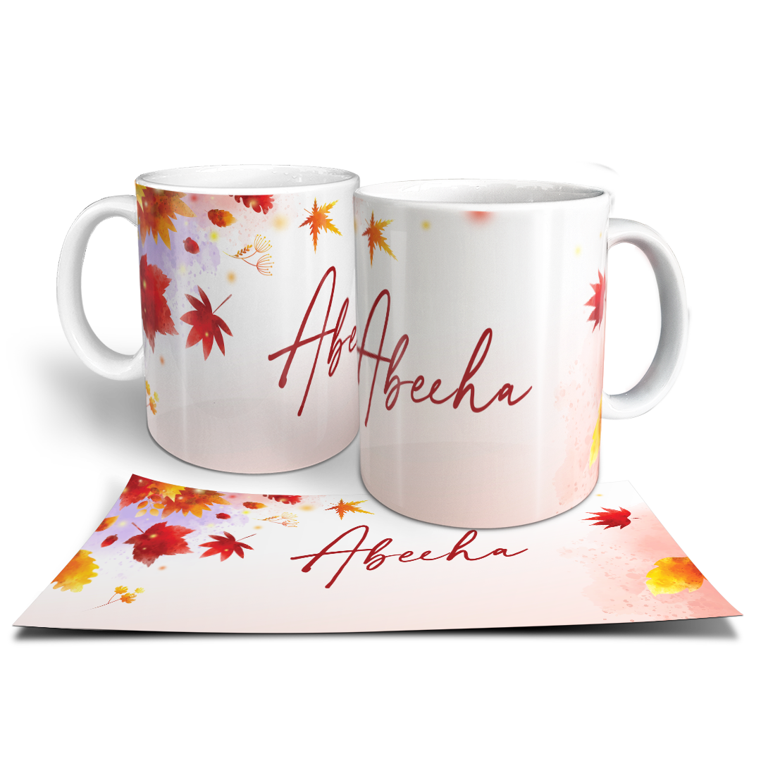 Abeeha Personalized Floral Name Mug
