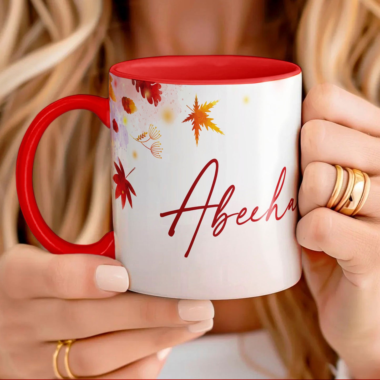 Abeeha Personalized Floral Name Mug