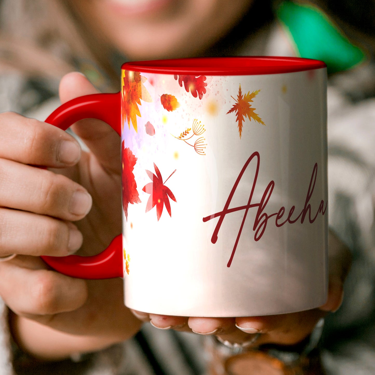 Abeeha Personalized Floral Name Mug