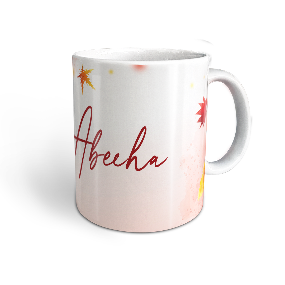 Abeeha Personalized Floral Name Mug