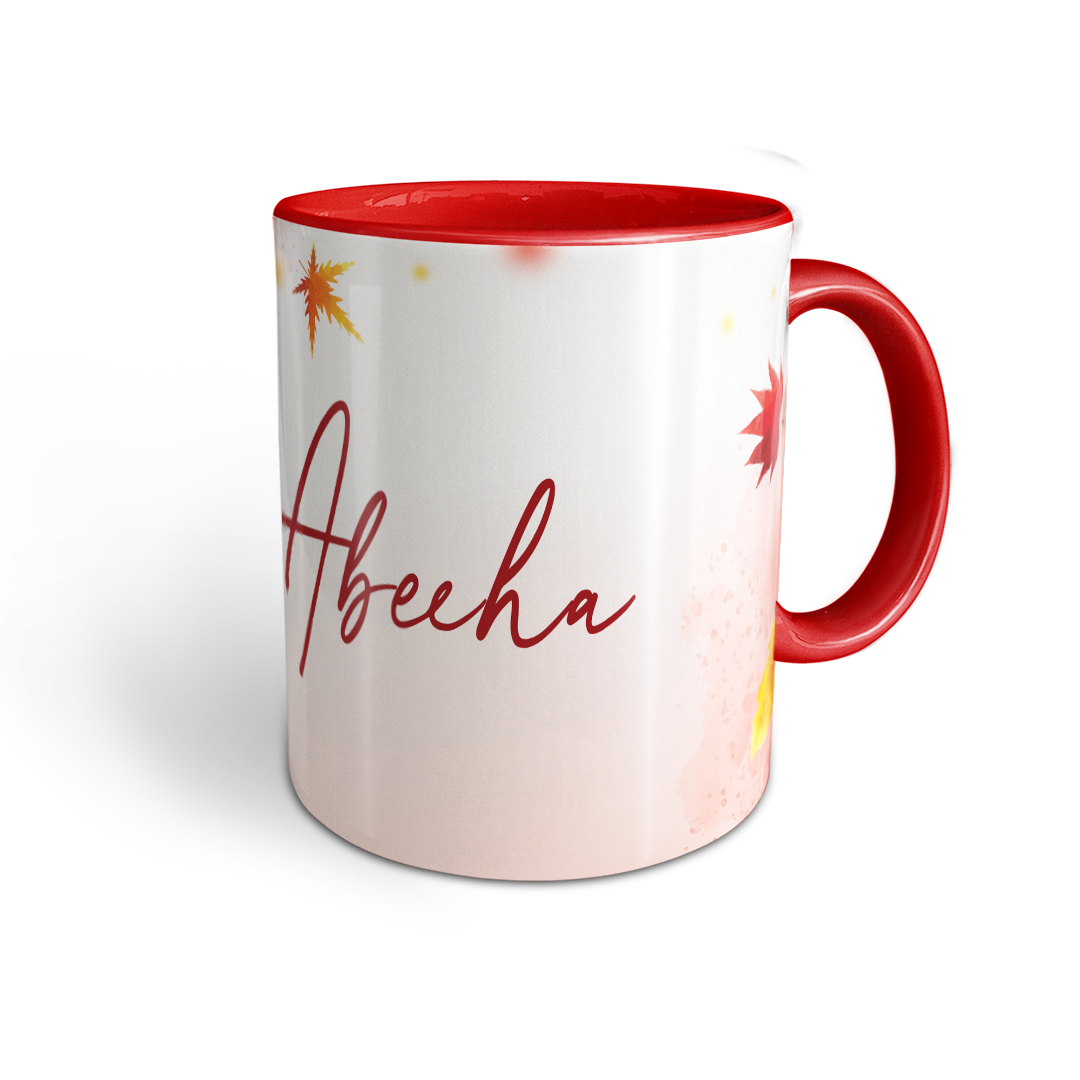 Abeeha Personalized Floral Name Mug