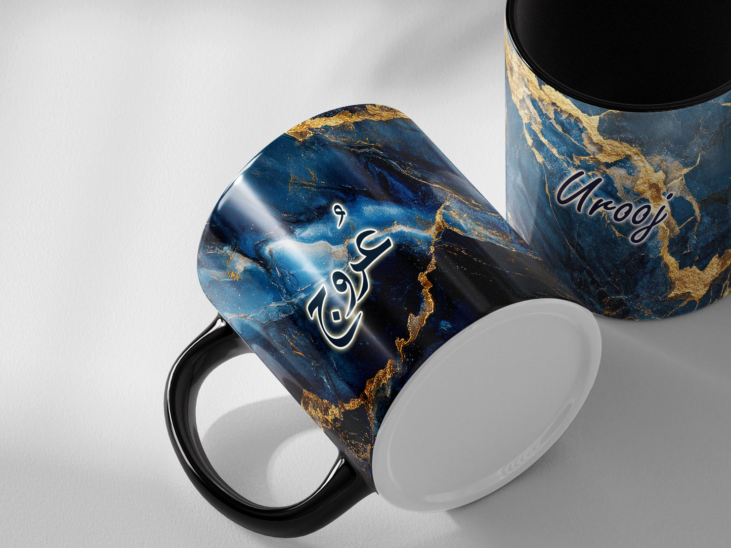Blue & Gold Marble - Personalized - Mug (Urooj)