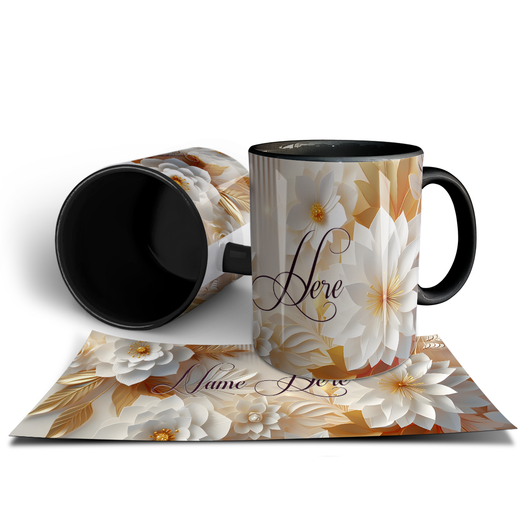 Luxury Floral Custom Name Mug