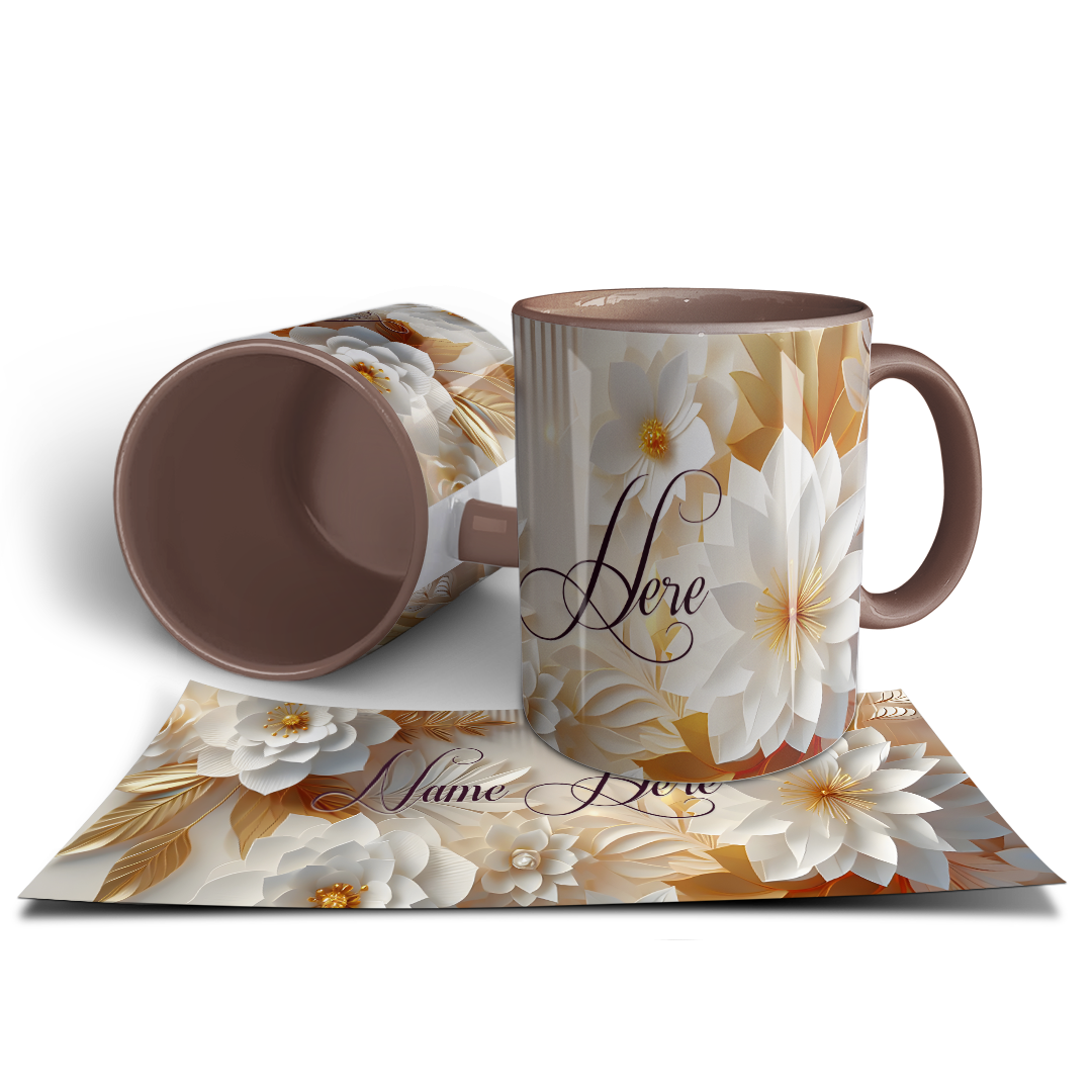 Luxury Floral Custom Name Mug