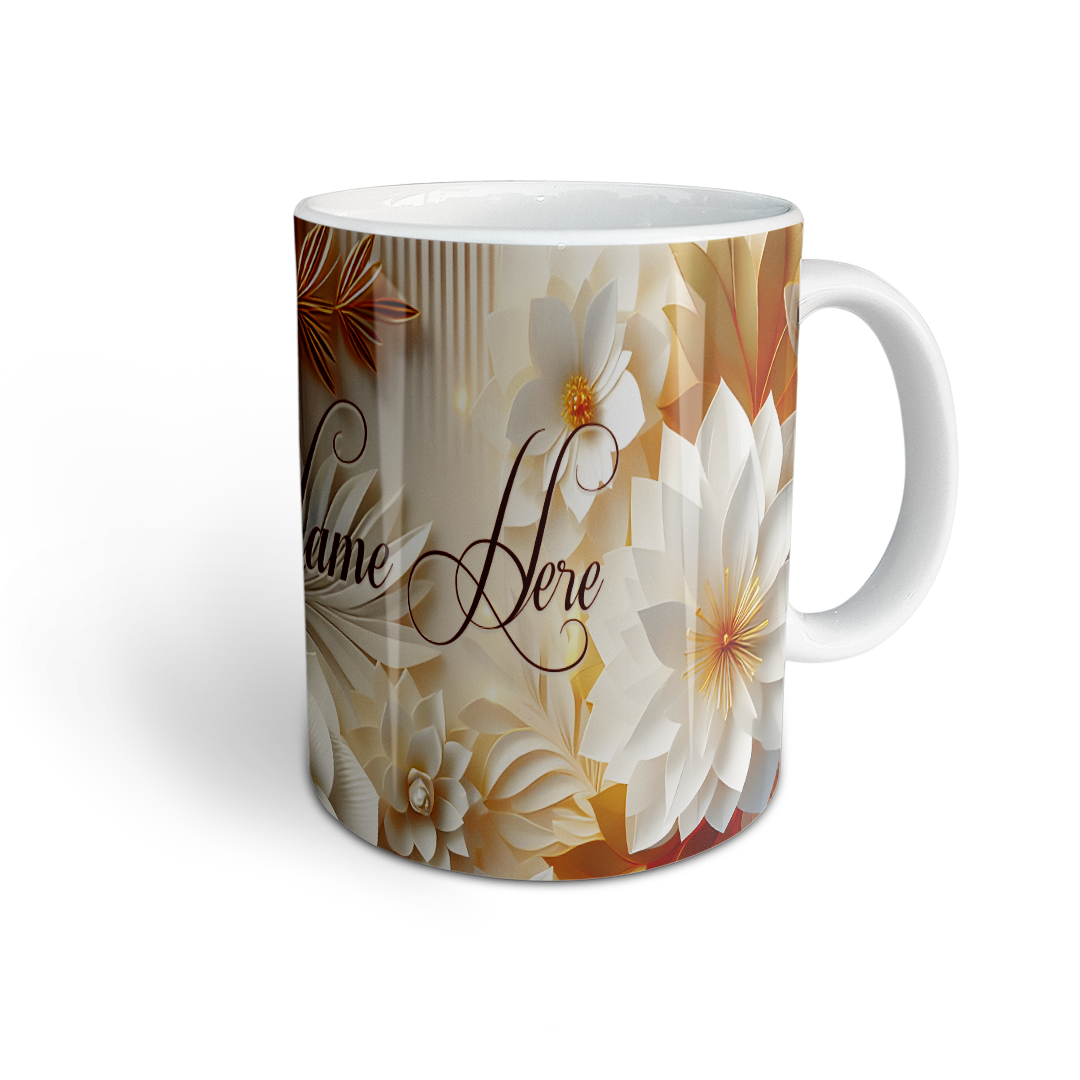 Luxury Floral Custom Name Mug