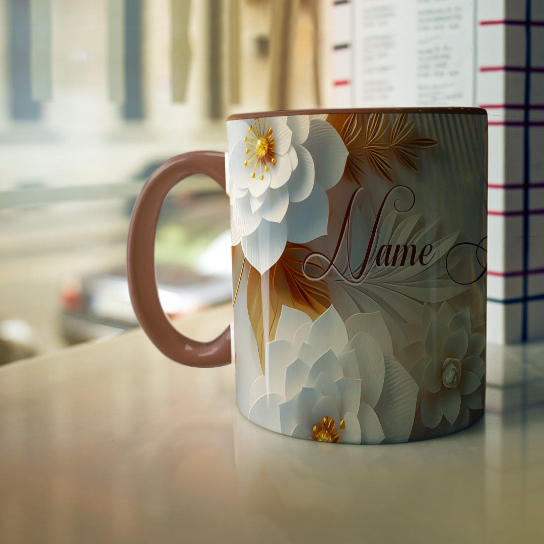 Luxury Floral Custom Name Mug
