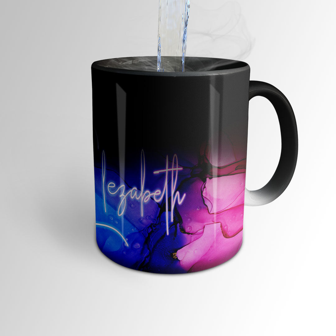 Personalized Pink & Blue Marble Mug