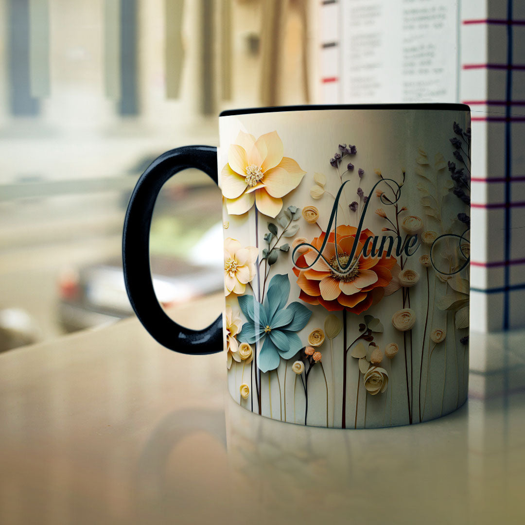 Paperbloom Floral Art Mug