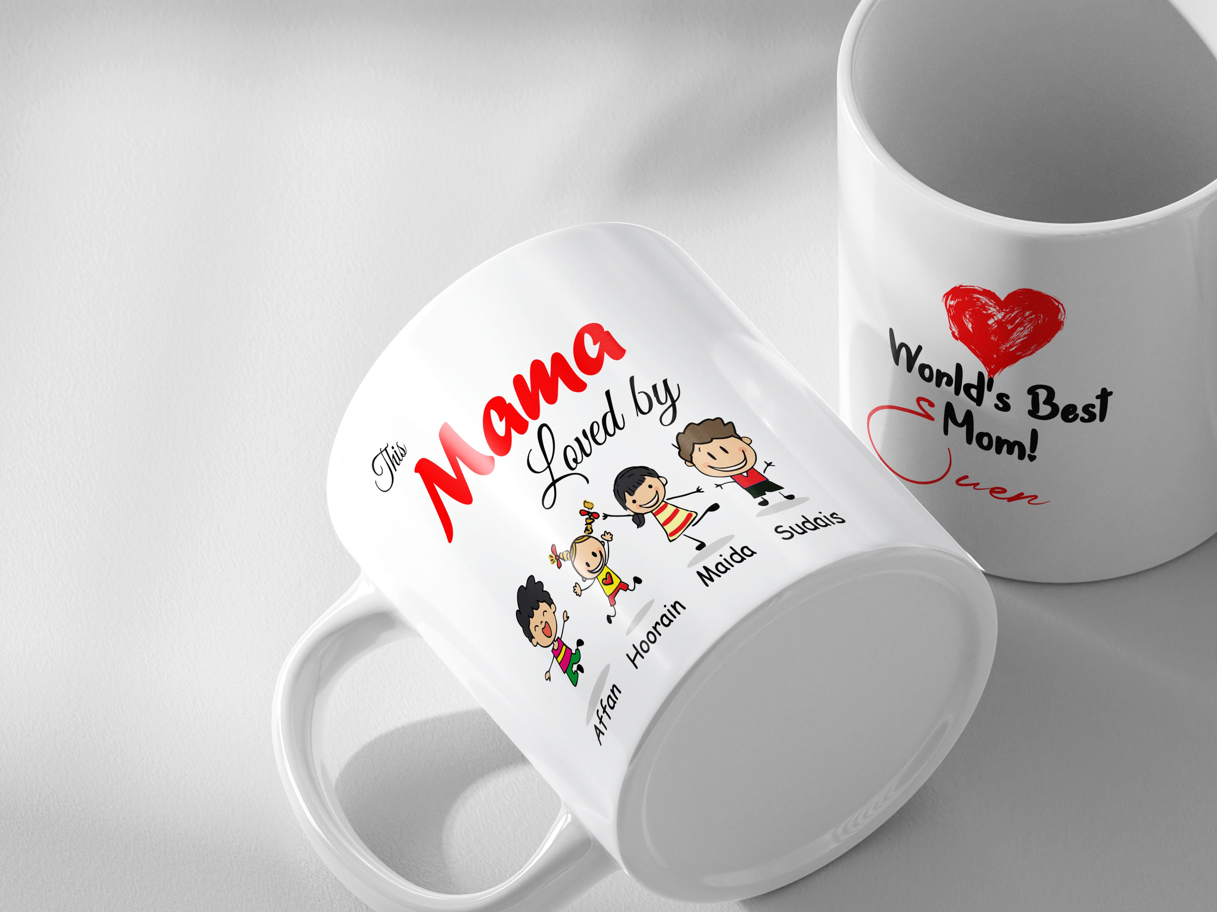 Descriptive Image of This Mama Loved by - Family Mug