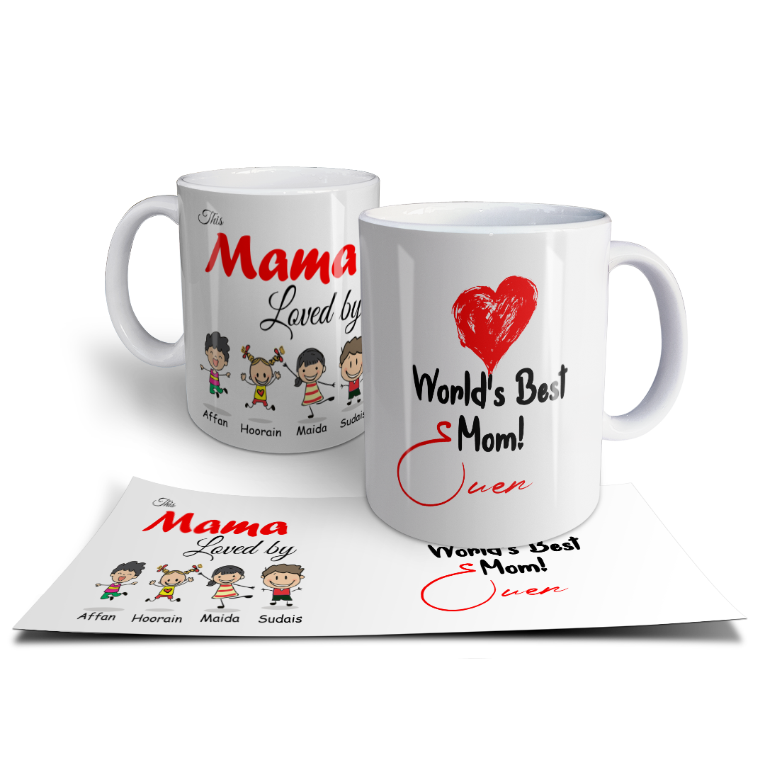Descriptive Image of This Mama Loved by - Family Mug