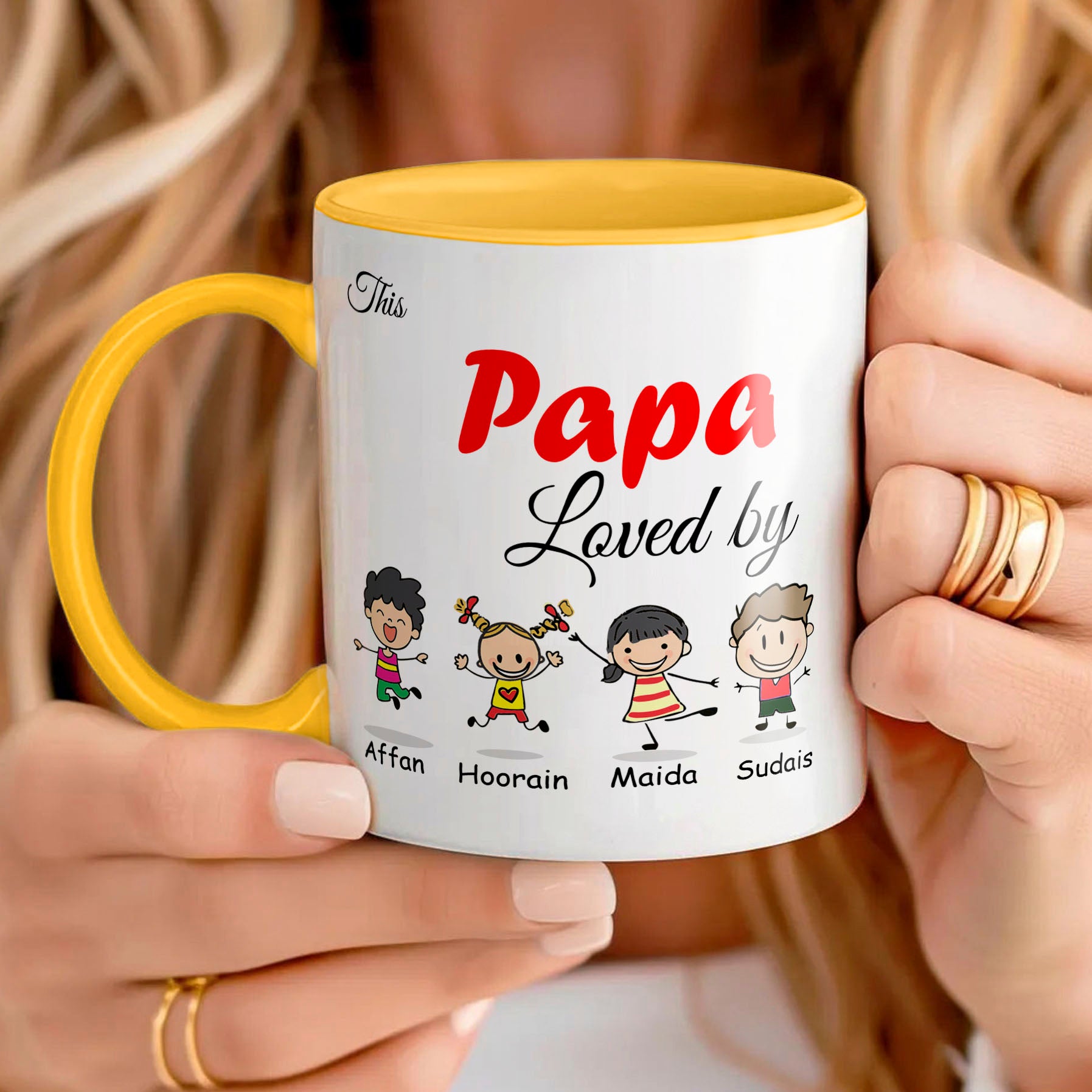 Descriptive Image of This Mama Loved by - Family Mug