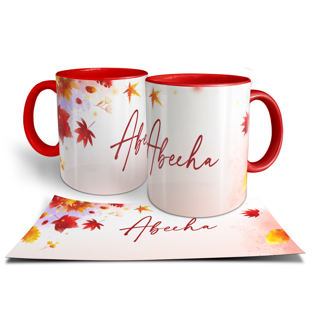 Abeeha Personalized Floral Name Mug