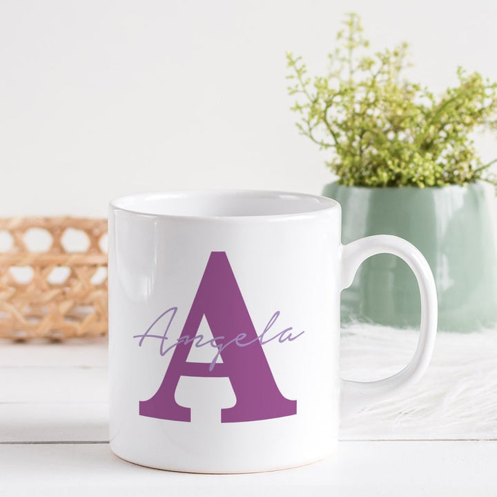 Descriptive Image of Alphabet Initial Name Mug