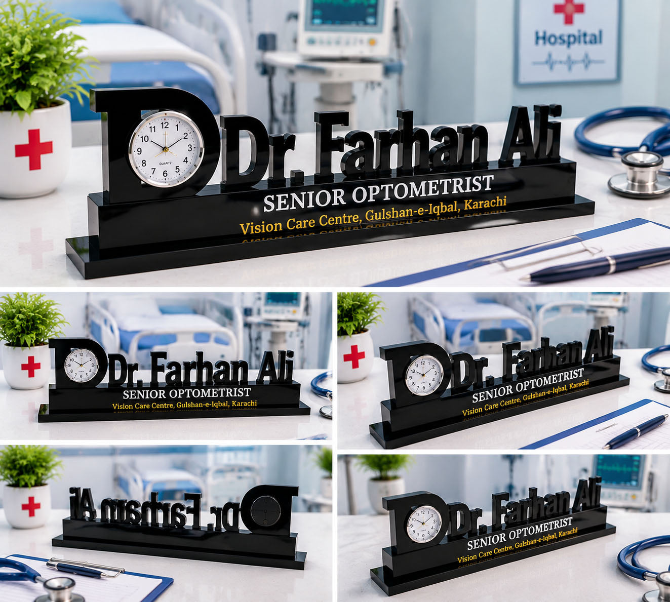 Doctor Name Table Clock -3