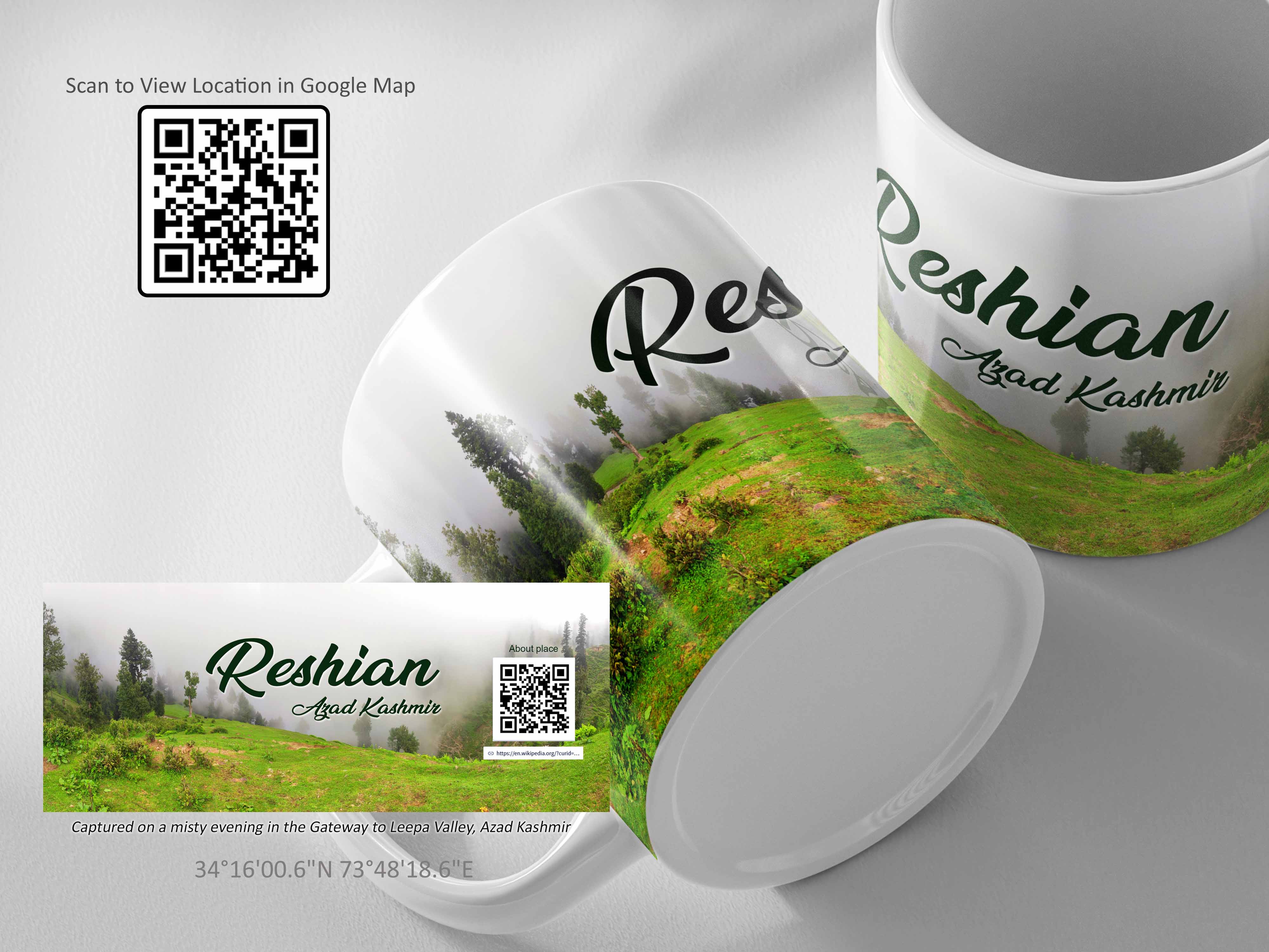 Descriptive Image of Northern Pakistan Mug - Nature-Inspired Name Mug (Reshian, Azad Kashmir)