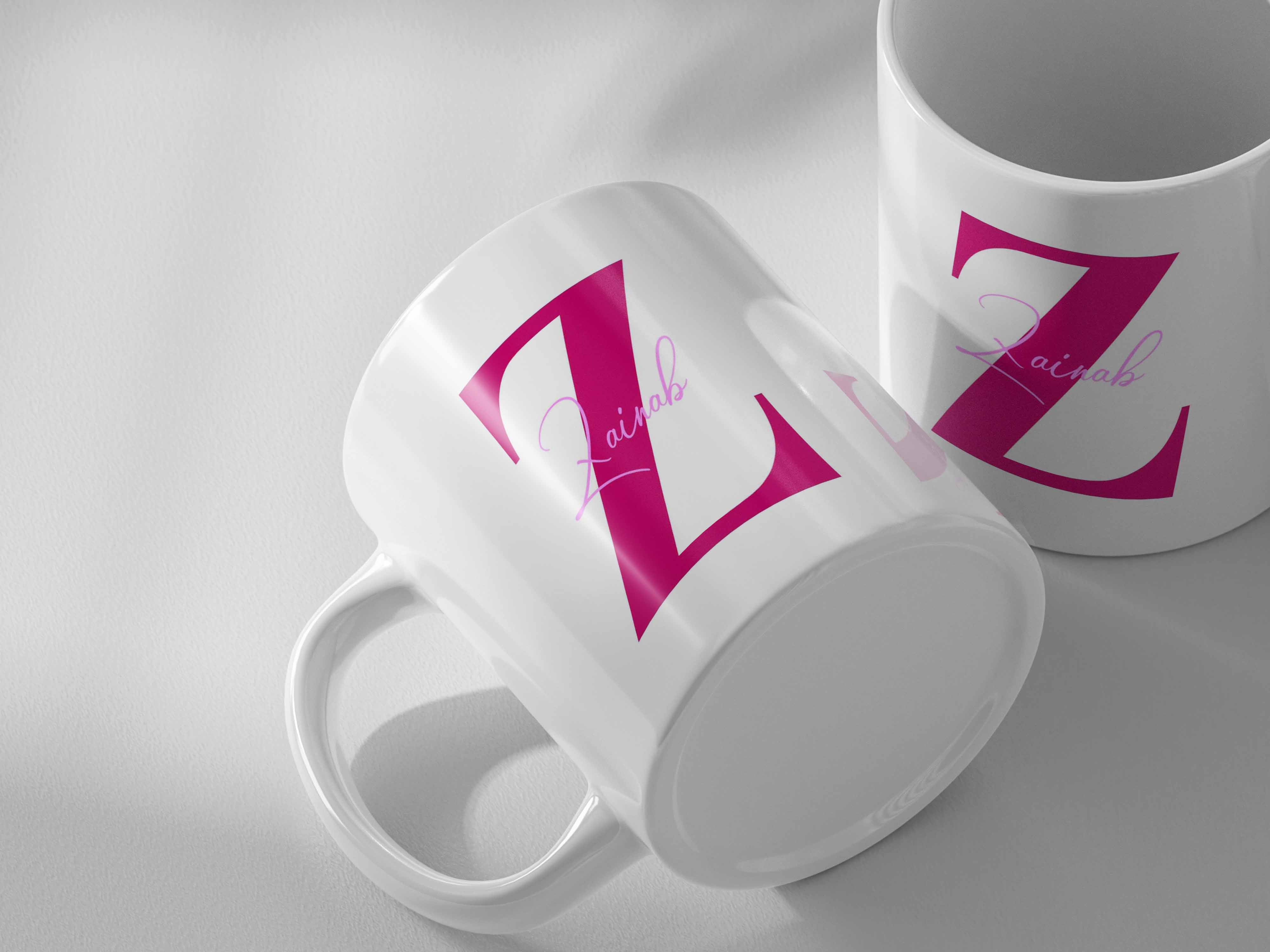 Descriptive Image of Alphabet Initial Name Mug