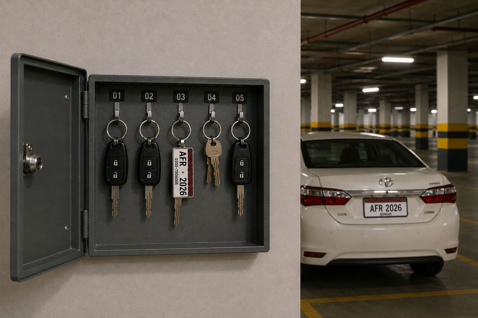 Descriptive Image of Sindh Number Plate Keychain